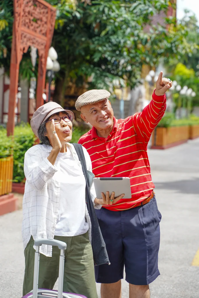 Retired people sightseeing in Singapore