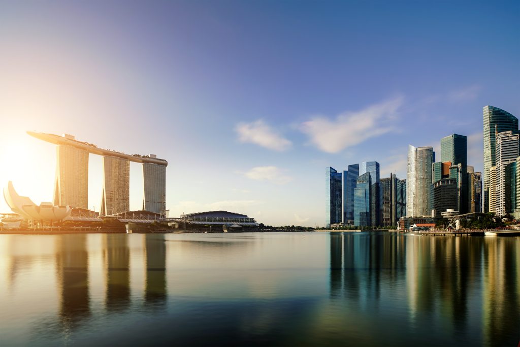 Singapore skyline with MBS and CBD