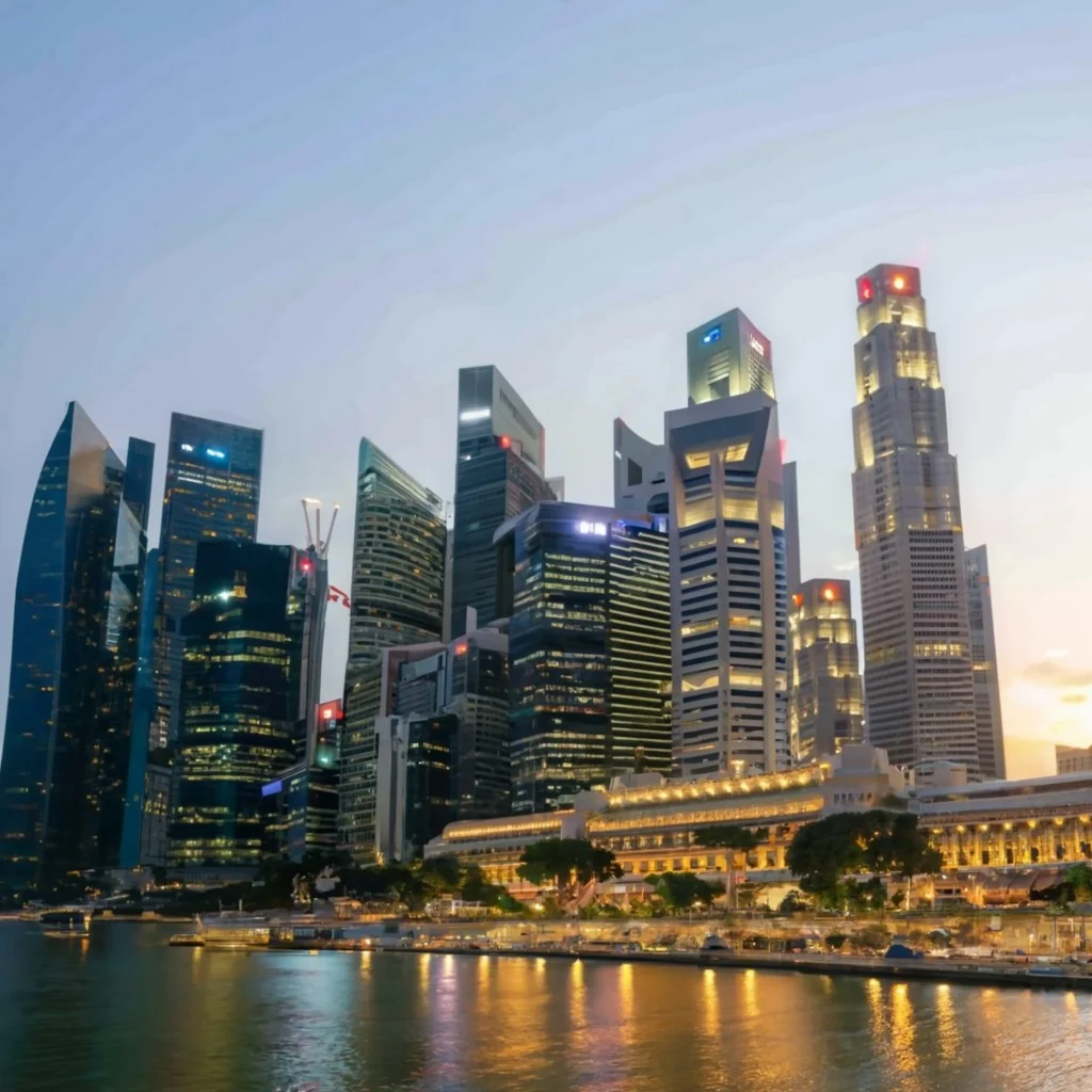 Skyscrapers in the financial district of Singapore