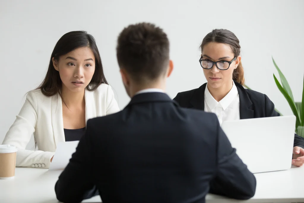 Manager discussing a dispute with someone